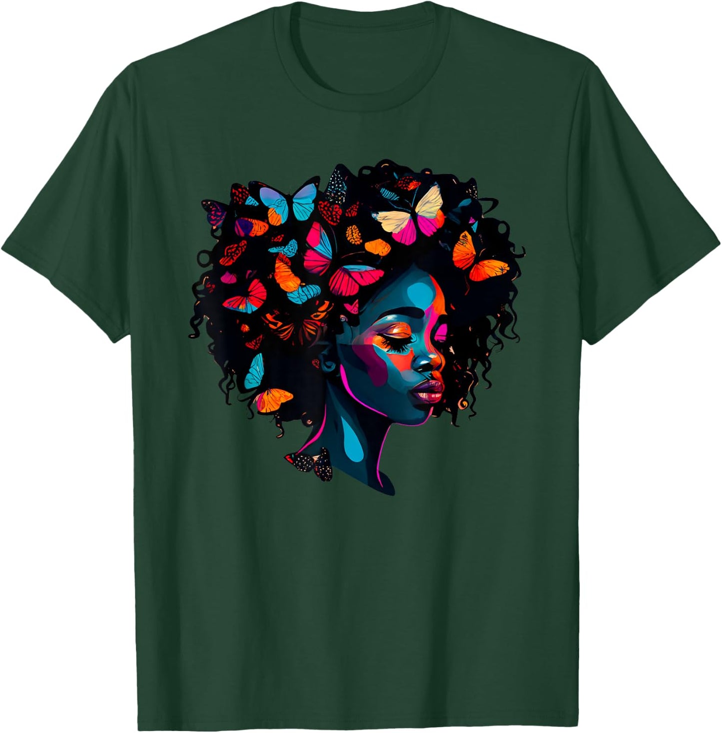 Black Queen Afro Melanin Women T-Shirt - T-Shirt | Forest