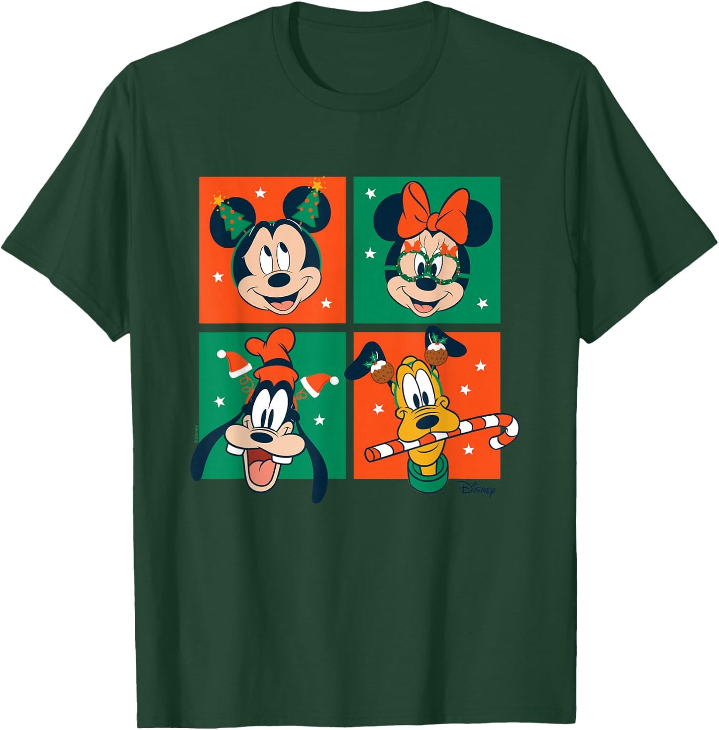 Mickey & Friends - Christmas Grid T-Shirt - T-Shirt | Forest