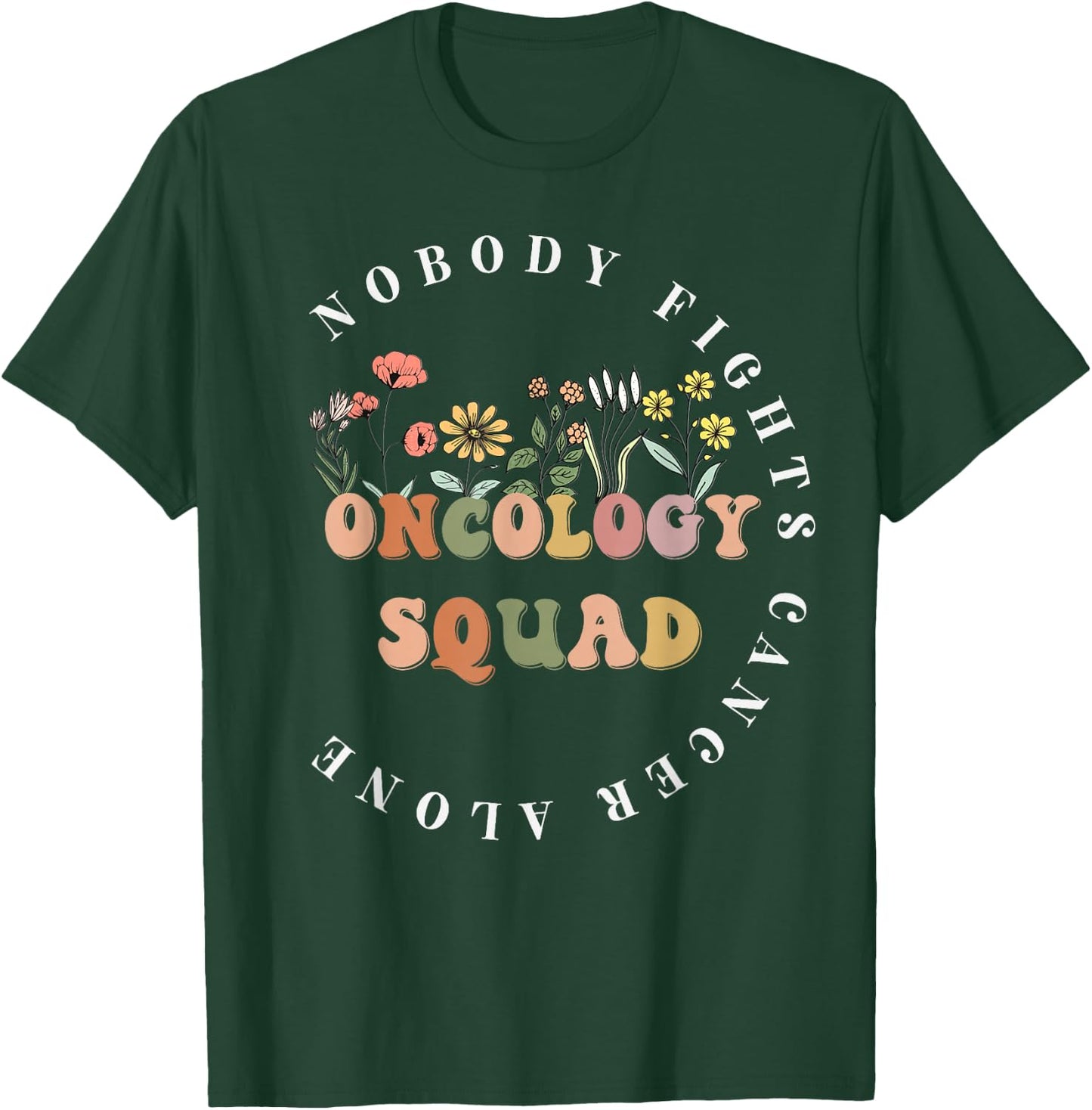 Wildflower Oncology Nurse Squad Retro Pediatric Oncology T-Shirt - T-Shirt | Forest