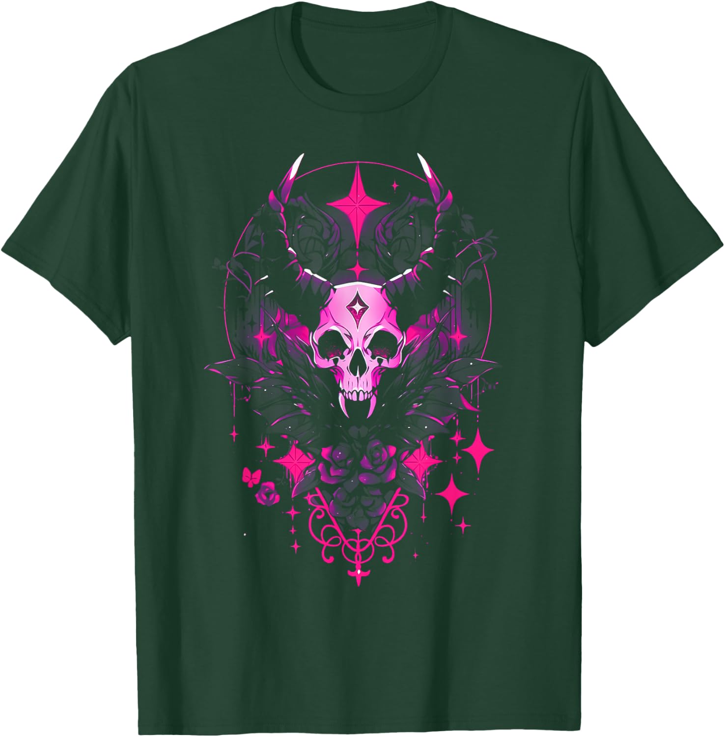 Pastel Goth Creepy Cute Yami Kawaii Spooky Gothic Skull T-Shirt - T-Shirt | Forest