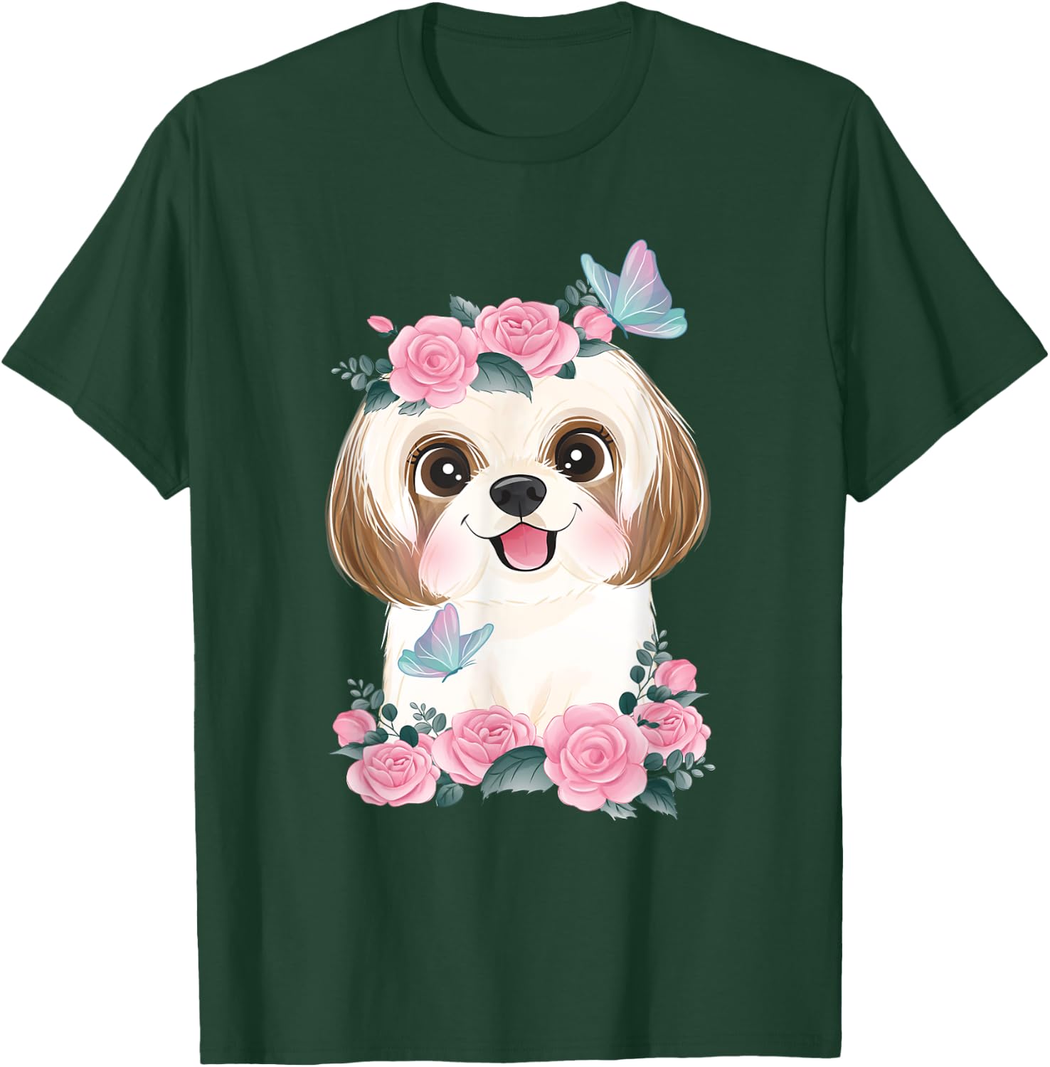 Spring Floral Shih Tzu - Dog Trainer Animal Breeder Canine Men Women Kids T-Shirt - T-Shirt | Forest