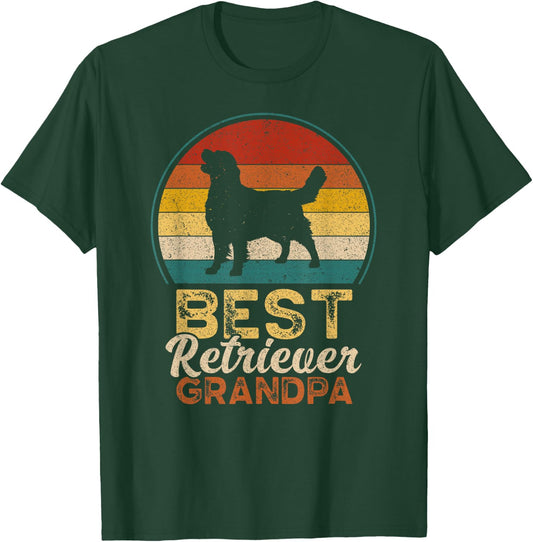 Best Retriever Grandpa, Father's Day, Golden Retriever T-Shirt - T-Shirt | Forest