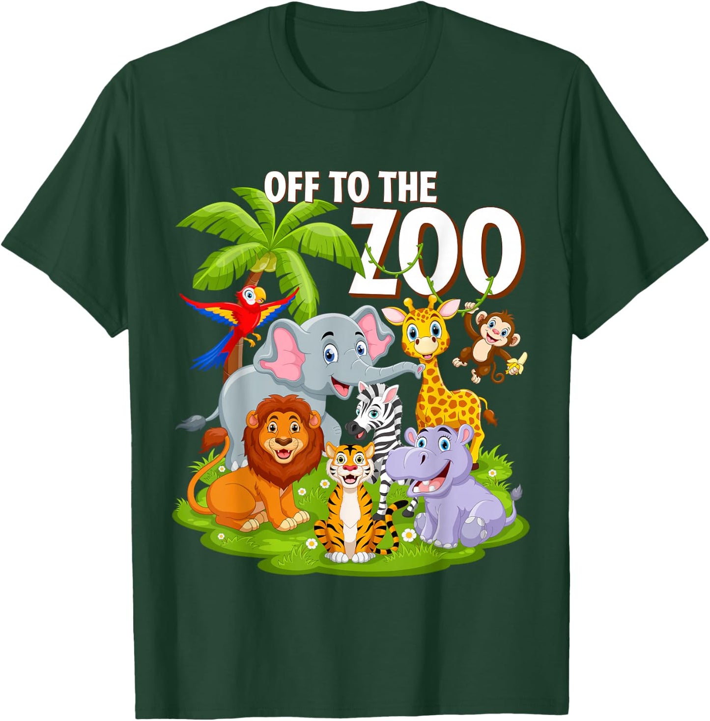 Safari Zoo Birthday Party Wild Zoo Animals Teacher Toddlers T-Shirt - T-Shirt | Forest