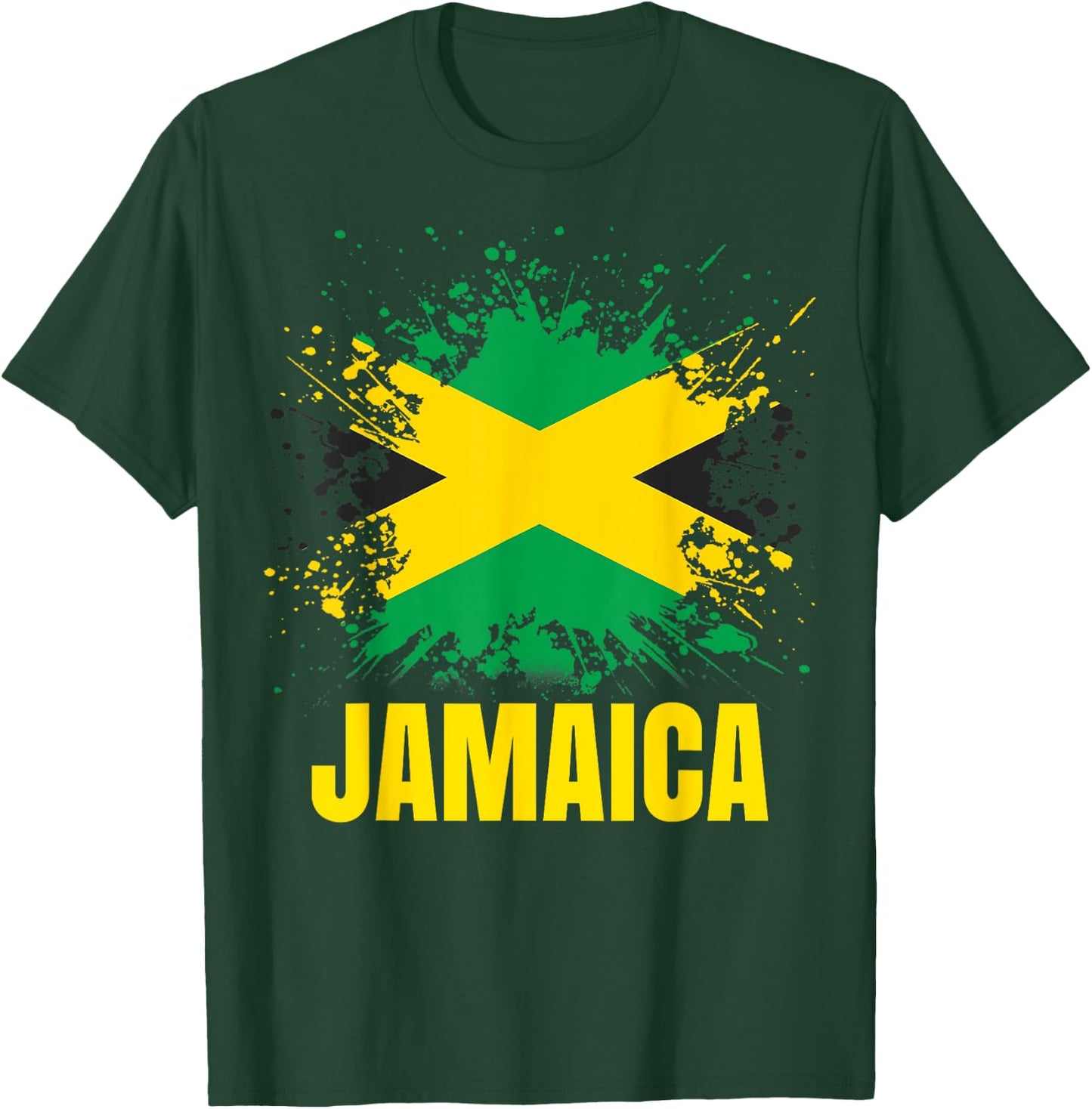 Vintage Jamaica Jamaican Flag Pride Gift T-Shirt - T-Shirt | Forest