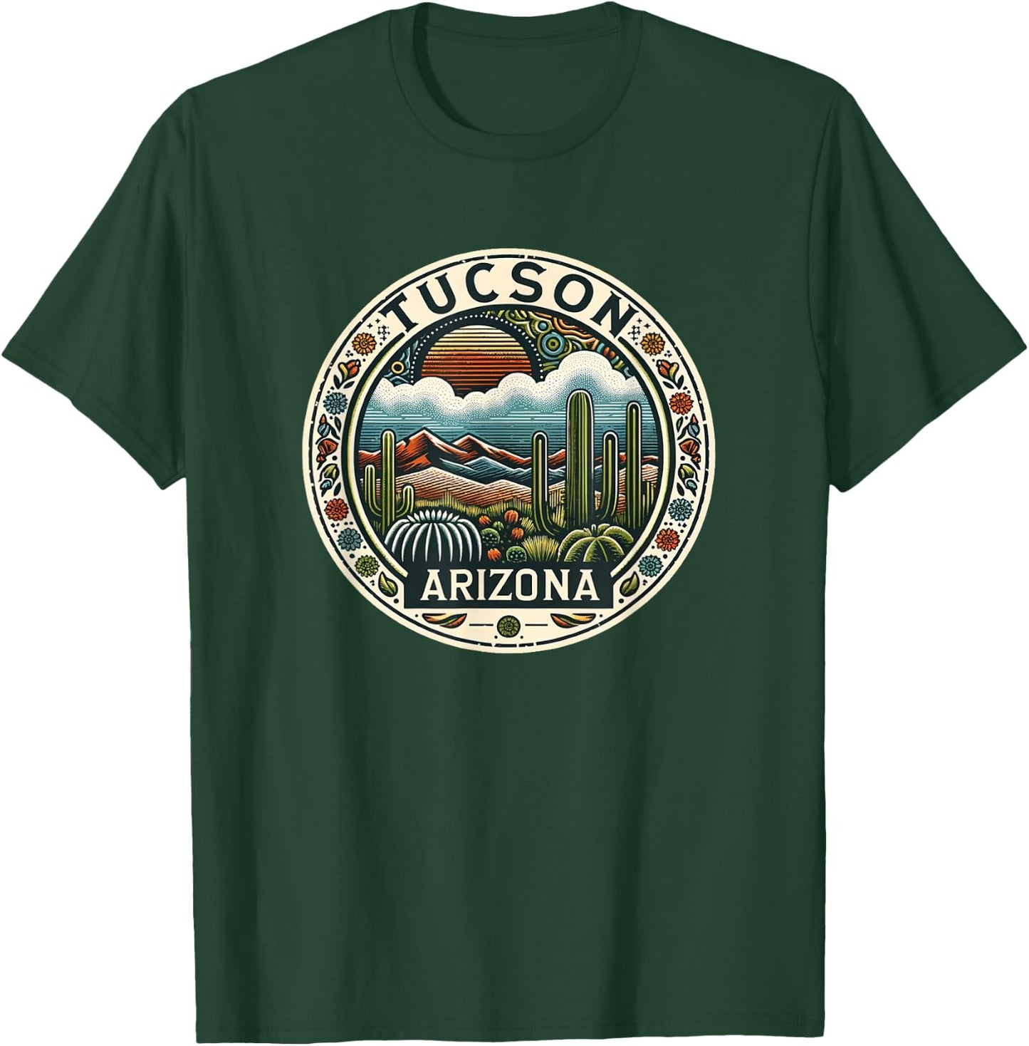 Tucson Arizona Cacti Desert Southwestern Landscape T-Shirt - T-Shirt | Forest