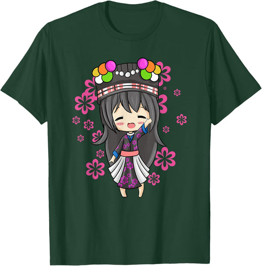 Hmong Miao Proud Traditional Girl Woman Hmoob Queen T-Shirt - T-Shirt | Forest