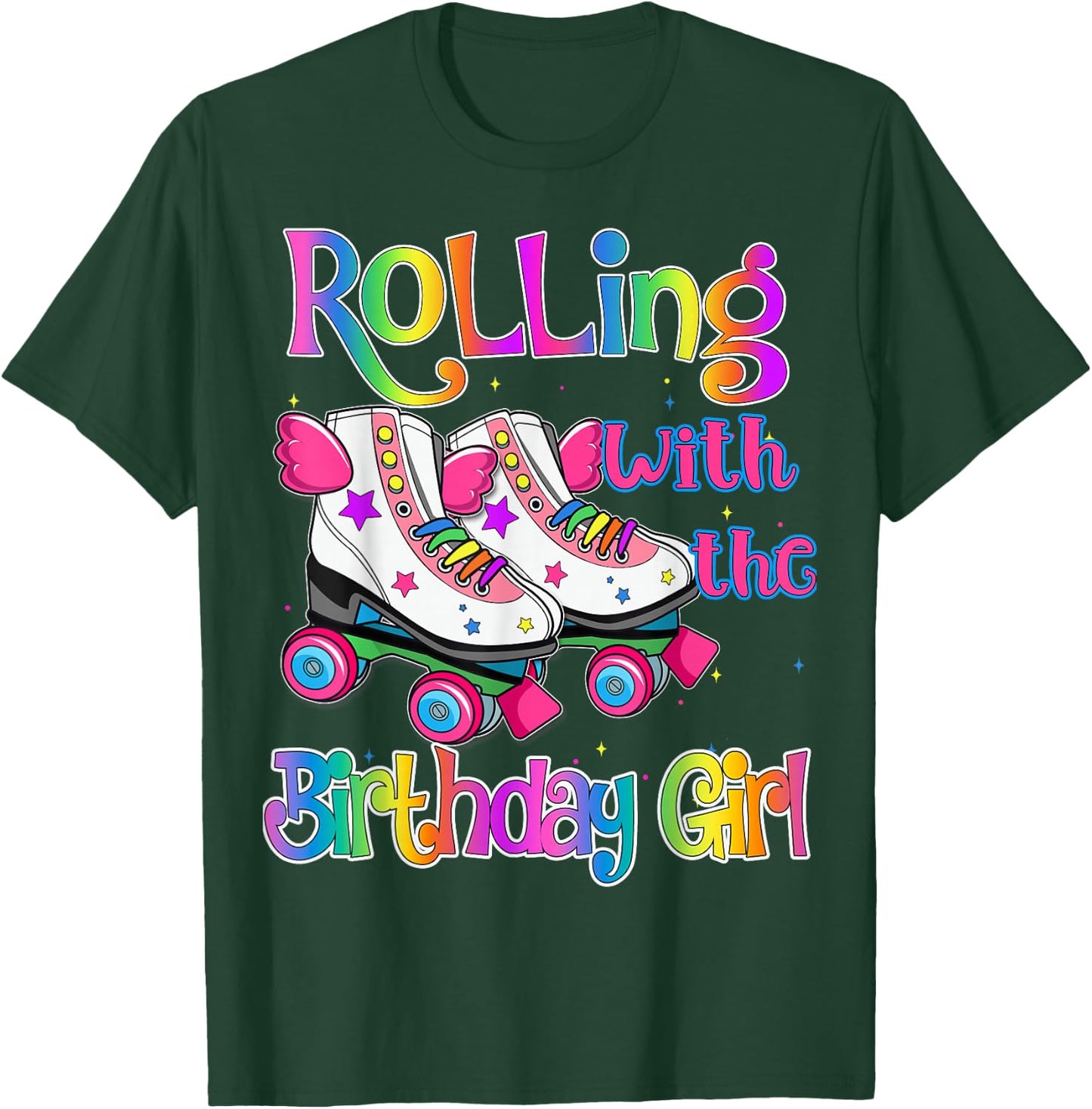 Crew of birthday girl Rolling Skate Birthday family Party T-Shirt - T-Shirt | Forest