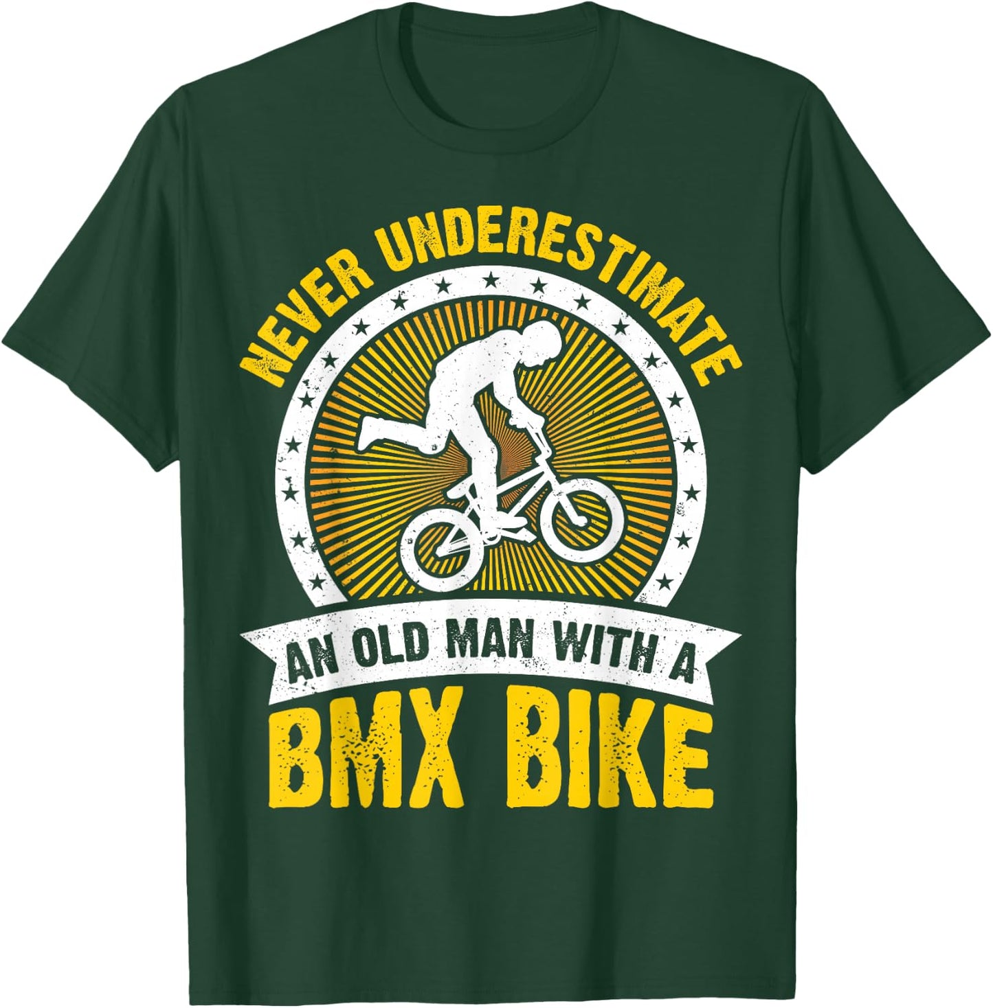 Retro Vintage Never Underestimate an Old Man With A BMX Bike T-Shirt - T-Shirt | Forest