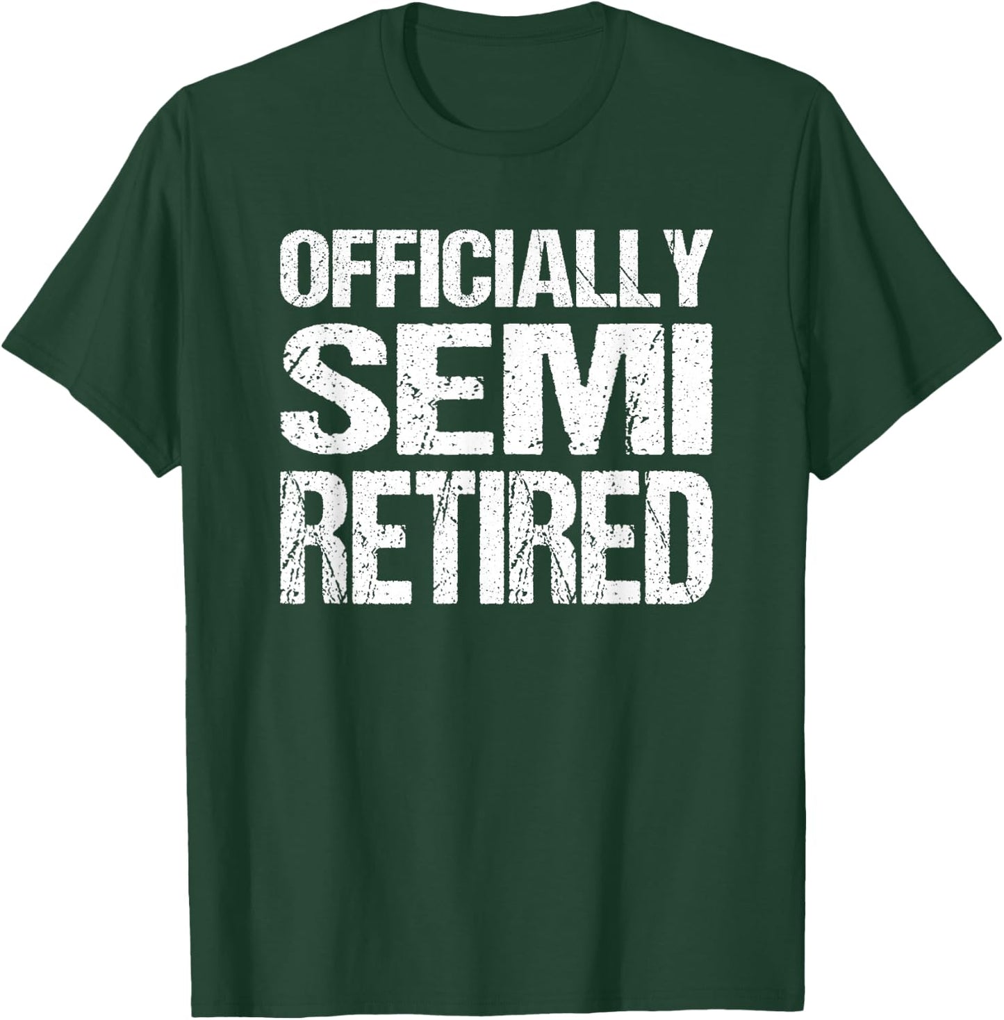 Retirement Gear Semi Retired Funny - , Black, Small, Short Sleeve, Classic Fit, Cotton/Polyester Blend T-Shirt - T-Shirt | Forest