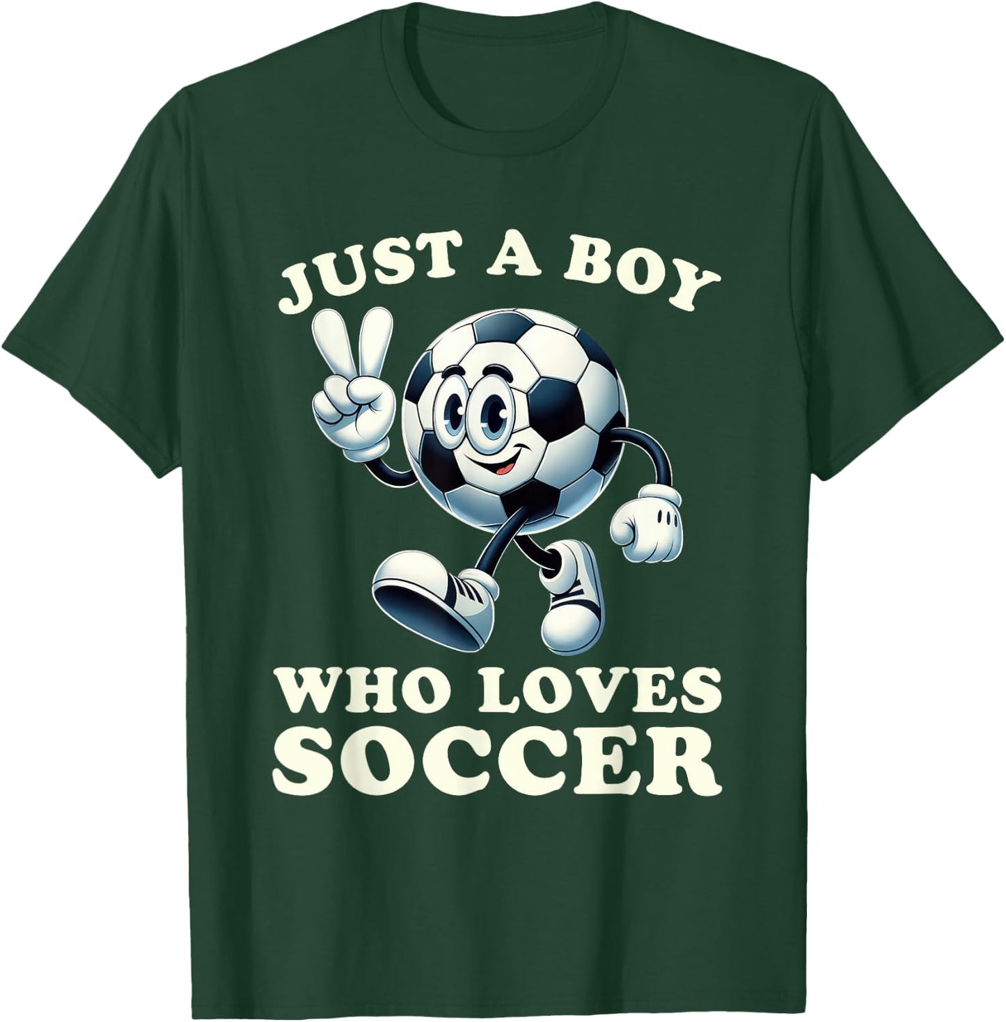 Just a Boy Who Loves Soccer Soccer Player Boys T-Shirt - T-Shirt | Forest