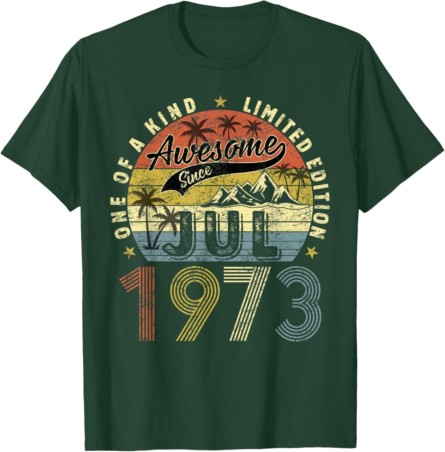 50 Yrs Old Gifts 50th Birthday Men Women Since July 1973 T-Shirt - T-Shirt | Forest