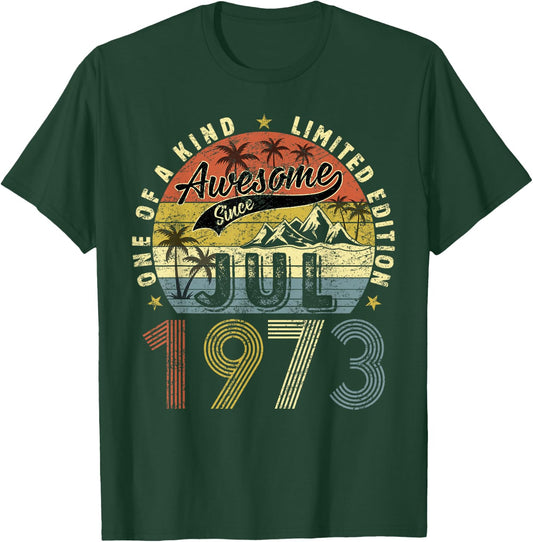 50 Yrs Old Gifts 50th Birthday Men Women Since July 1973 T-Shirt - T-Shirt | Forest