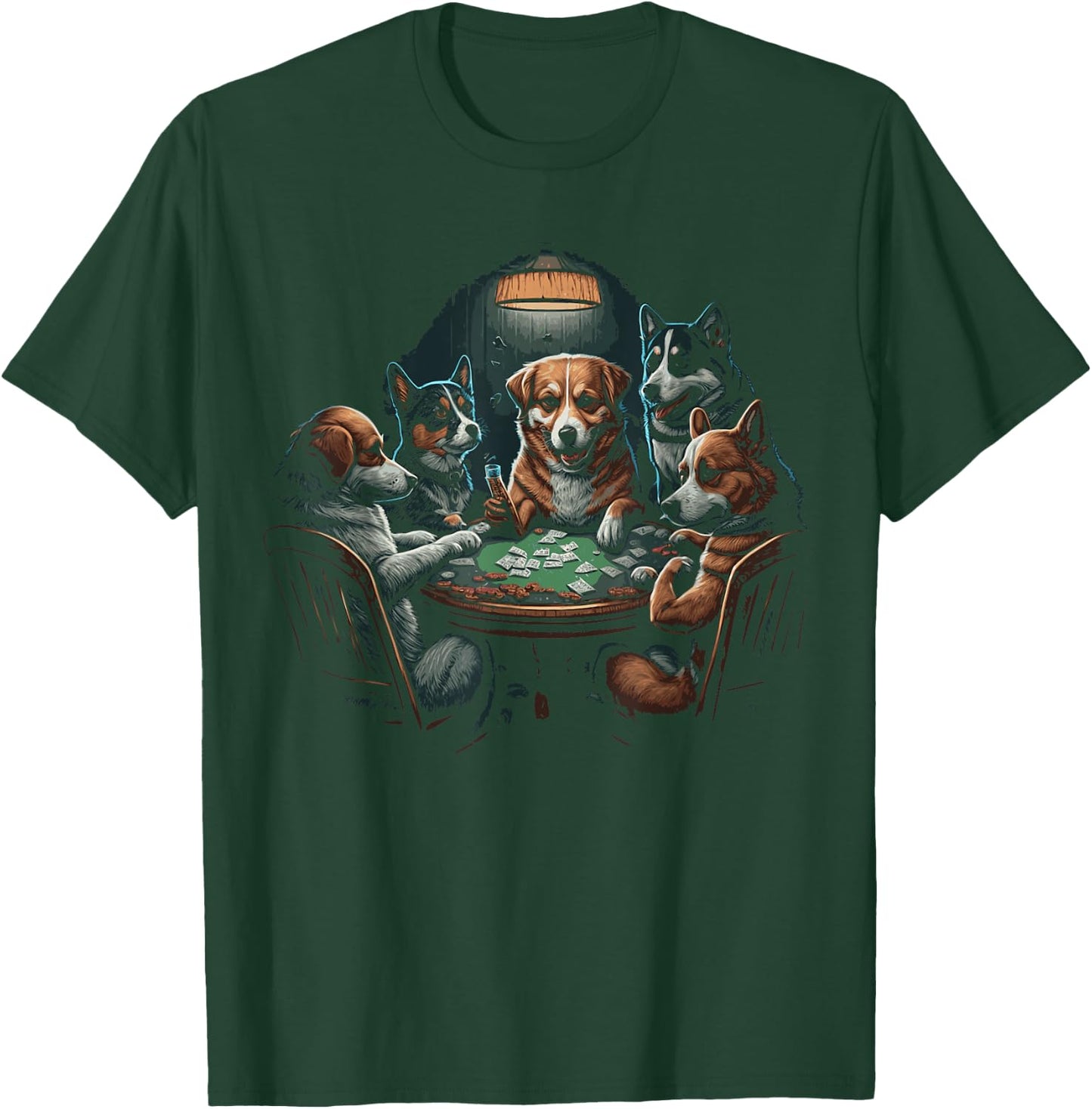 Dogs Playing Poker Cards Dog Casino Player Gambling Women T-Shirt - T-Shirt | Forest