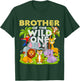Brother Of The Wild One Birthday Zoo Animal Safari Jungle T-Shirt - T-Shirt | Forest