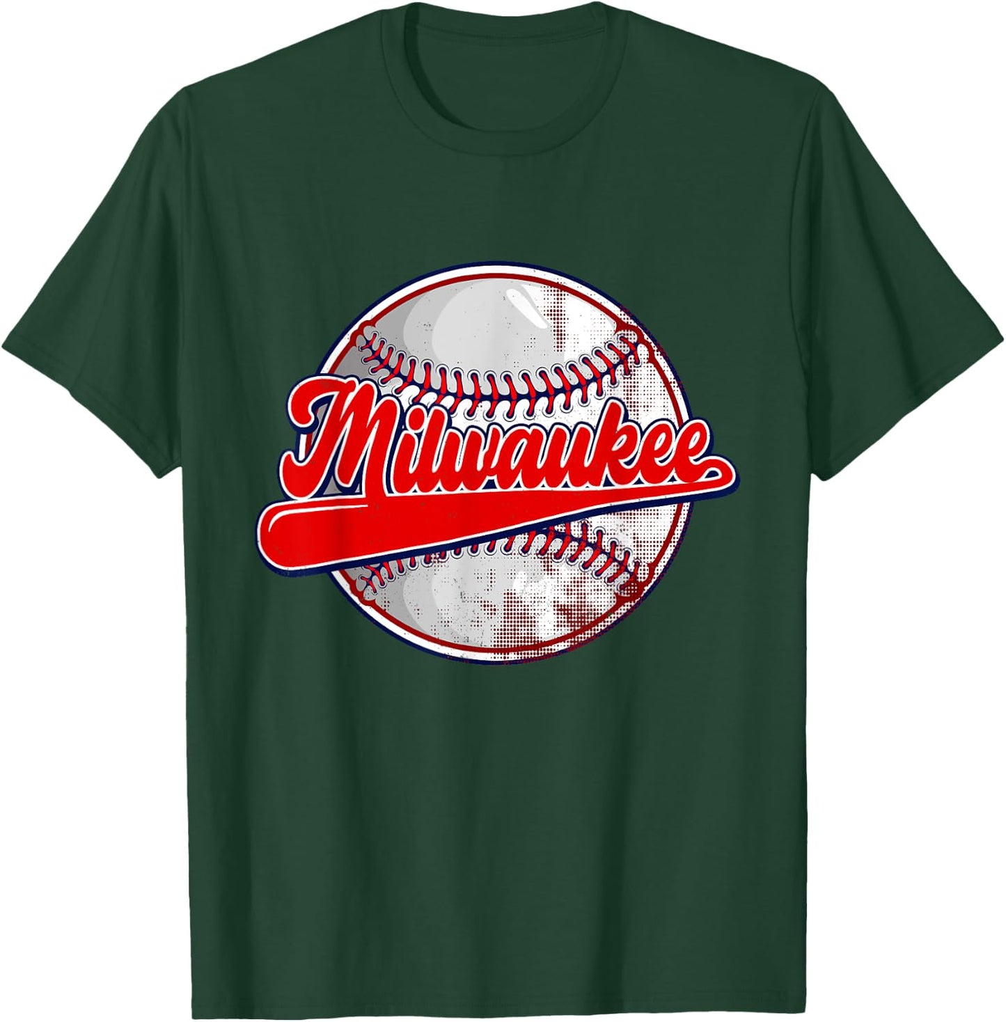 Vintage Milwaukee Baseball Lover Women Kids T-Shirt - T-Shirt | Forest