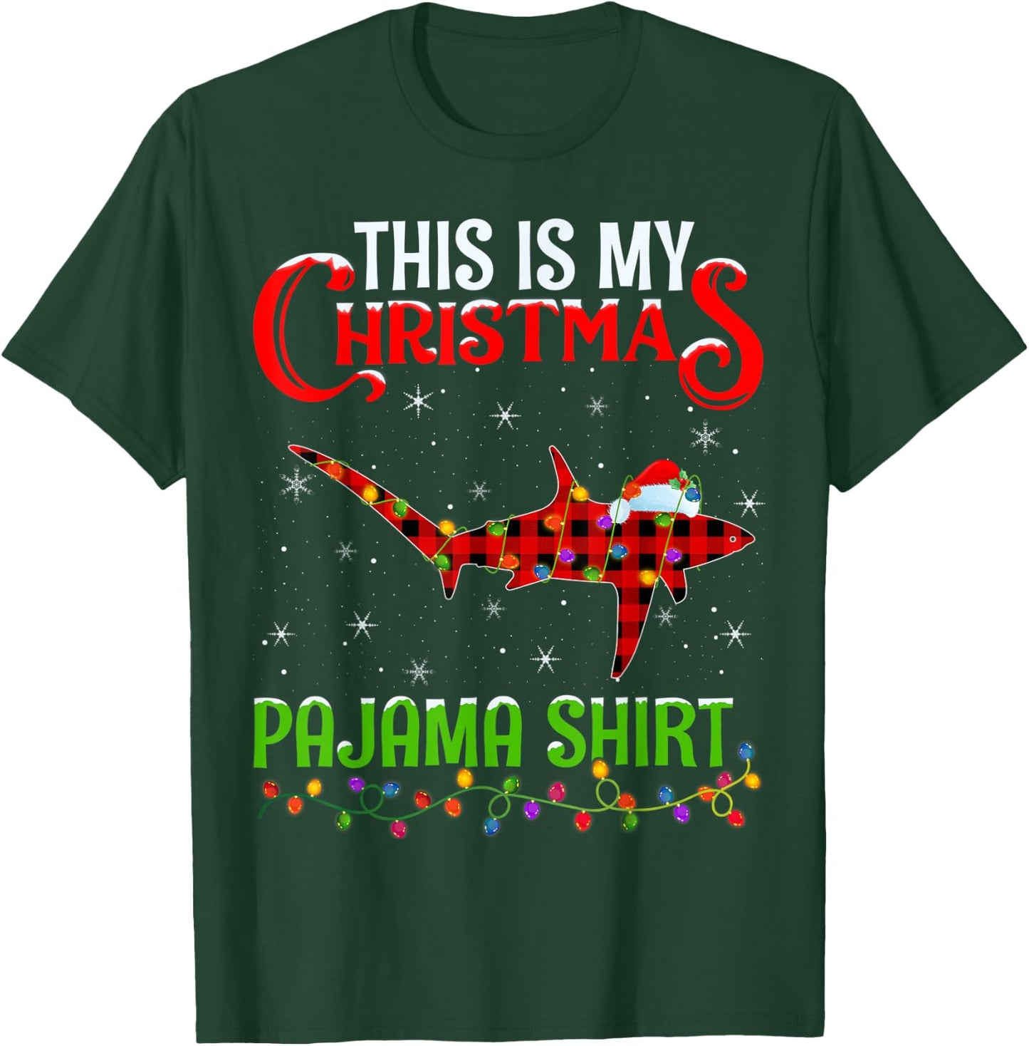 This Is My Christmas Pajama Shirt Thresher Shark Christmas T-Shirt - T-Shirt | Forest