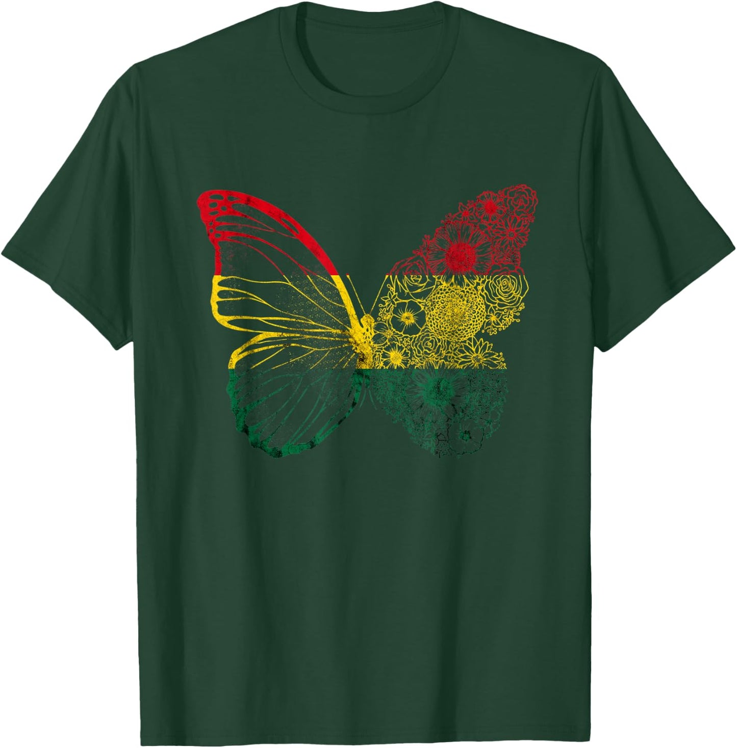Ghana Butterfly Vintage Africa Ghanese Flag Ghanese Pride T-Shirt - T-Shirt | Forest