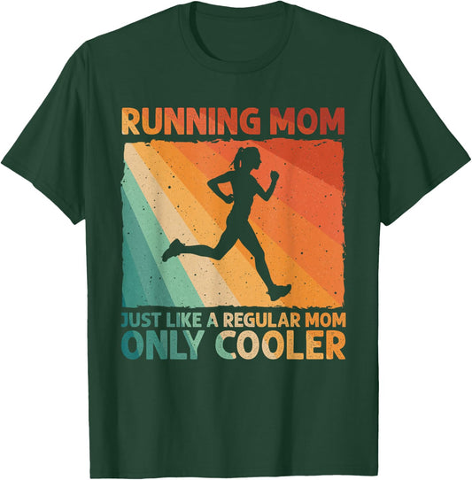 Funny Running Mom Marathoner Runner Coach Racing T-Shirt - T-Shirt | Forest