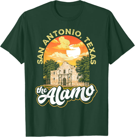 The Alamo San Antonio Texas Mission Vintage Retro Remember T-Shirt - T-Shirt | Forest