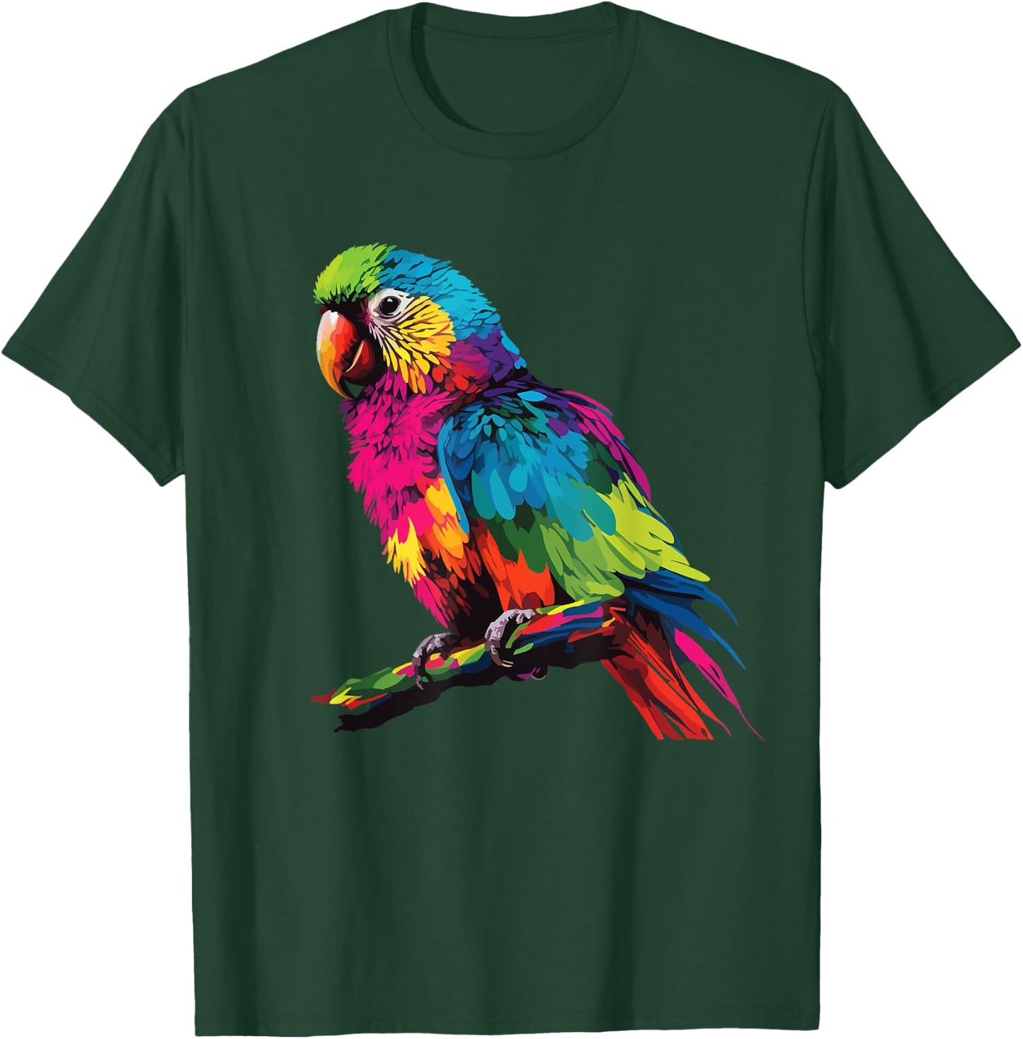 colorful scarlet Macaw parrot bird for lover Birdwatching T-Shirt - T-Shirt | Forest