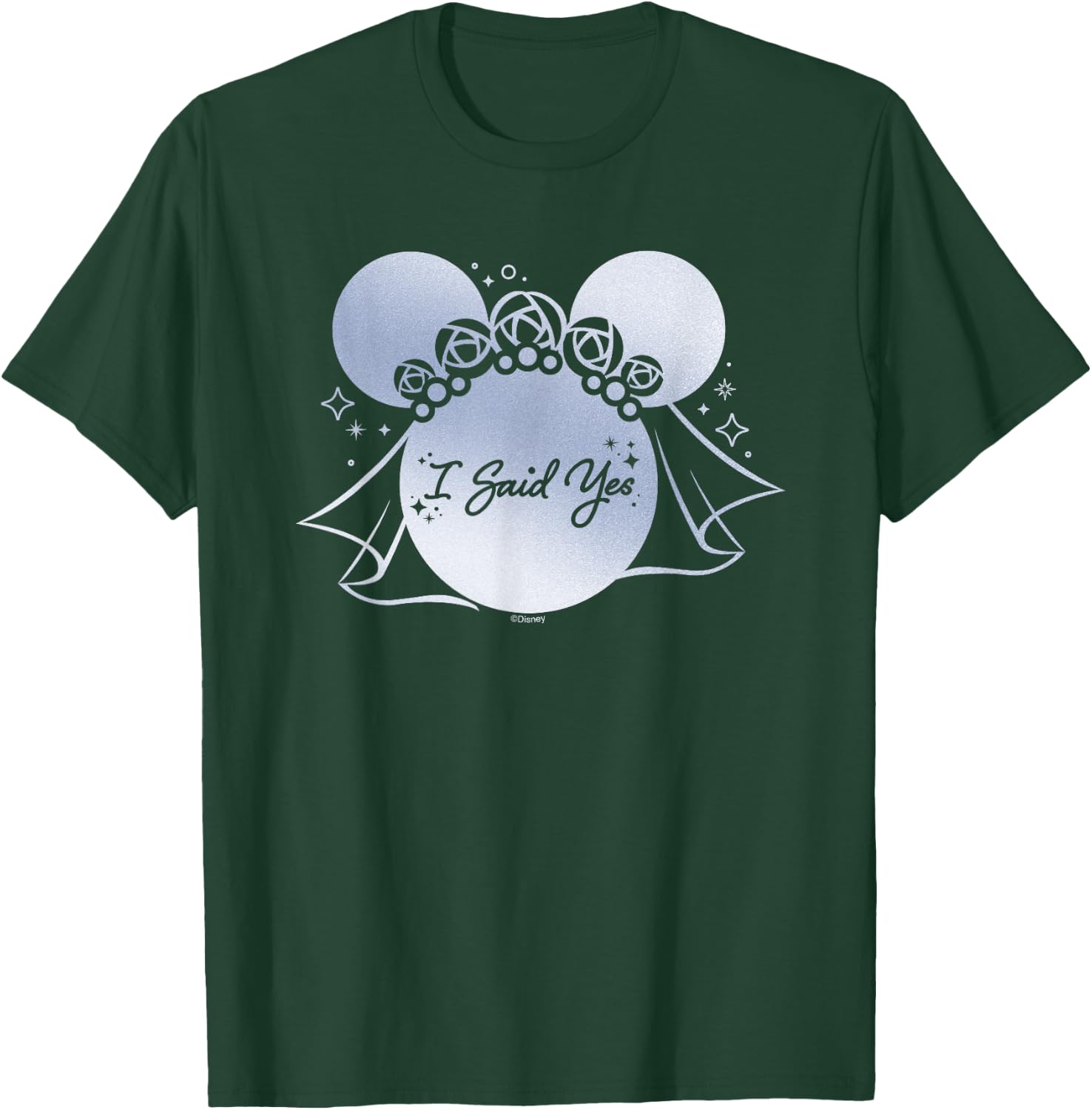 Disney I Said Yes Proposal Engagement Bridal Veil Minnie T-Shirt - T-Shirt | Forest