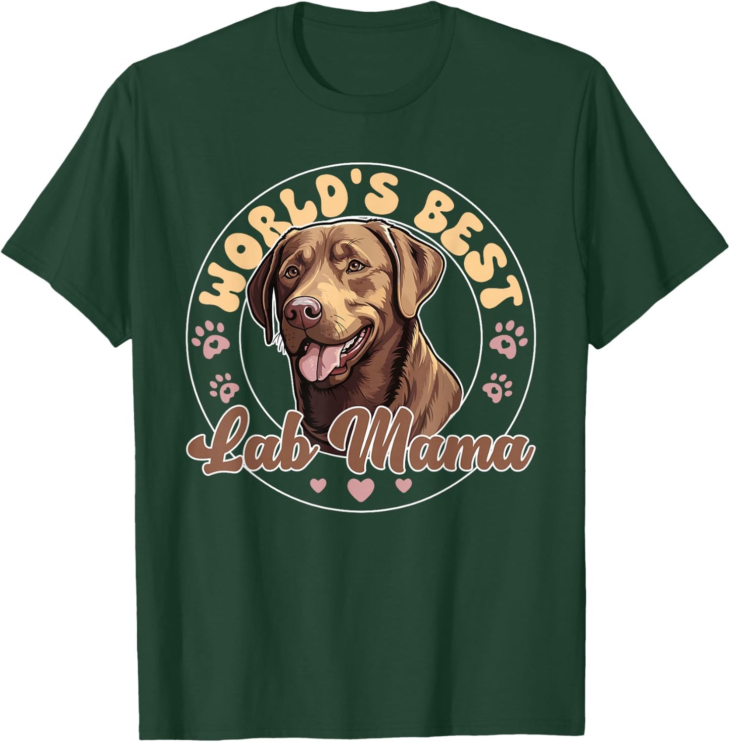 Labrador Retirever Groovy World's Best Chocolate Lab Mum T-Shirt - T-Shirt | Forest