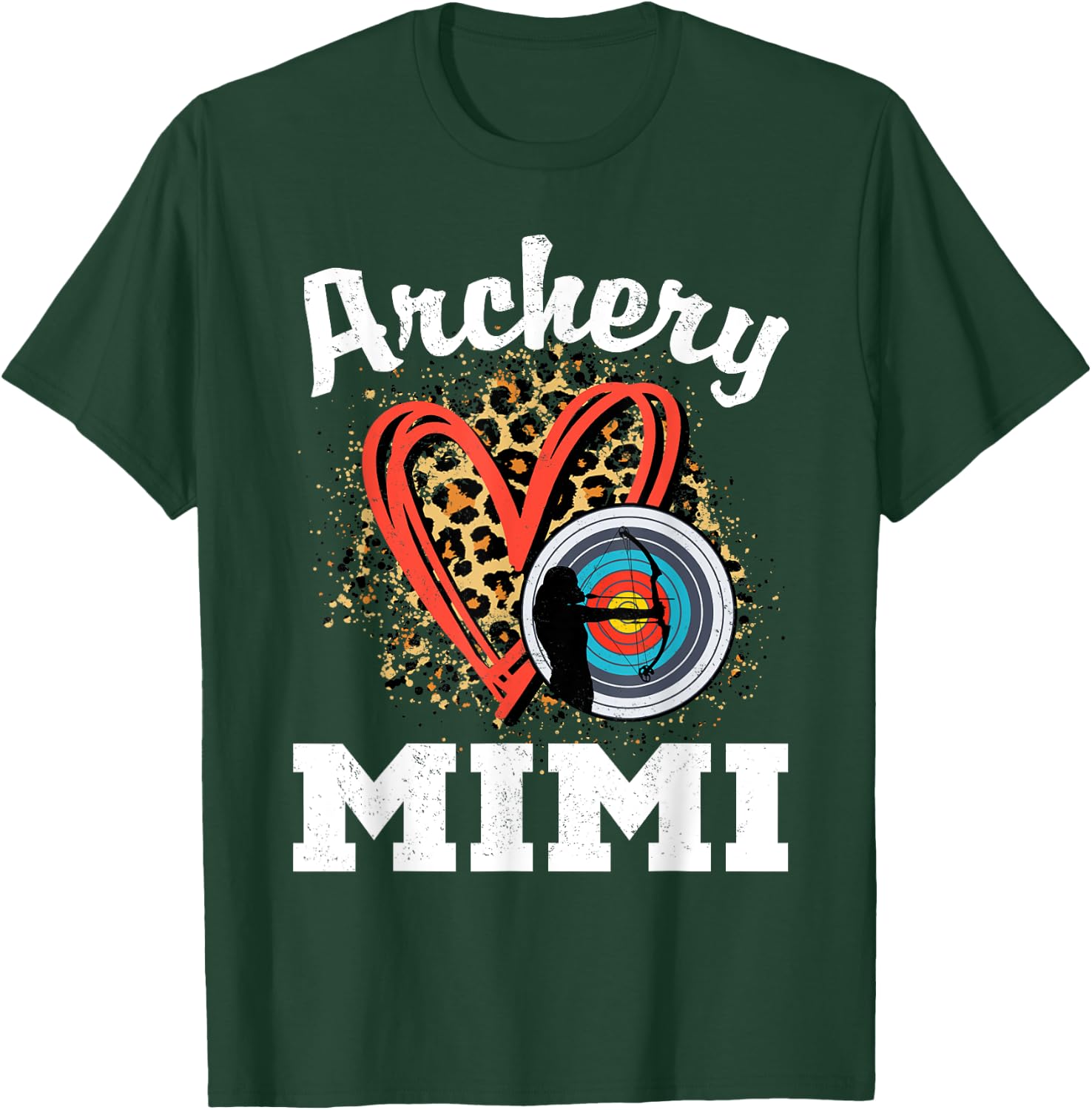 Archery Mimi Leopard Heart Grandma T-Shirt - T-Shirt | Forest