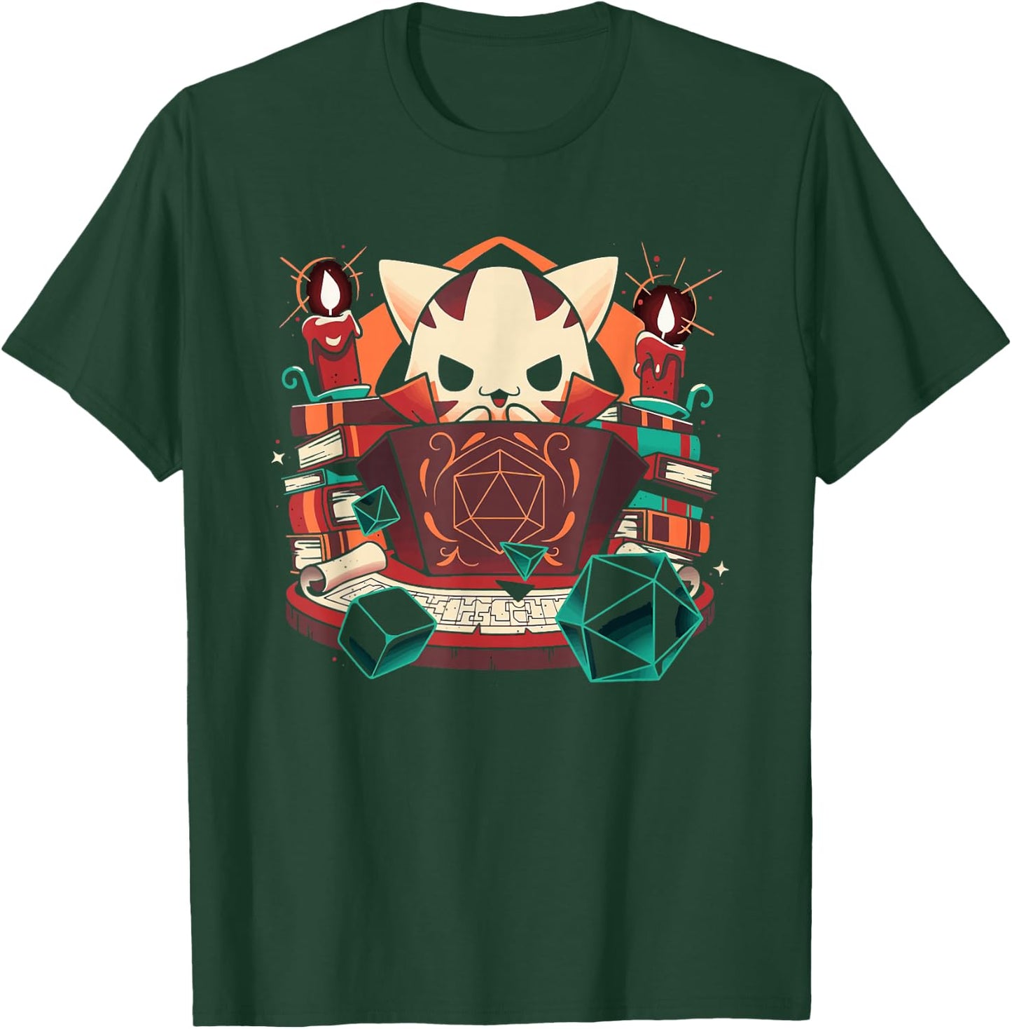 Dungeon and cats Tabletop Gaming Role Player T-Shirt - T-Shirt | Forest