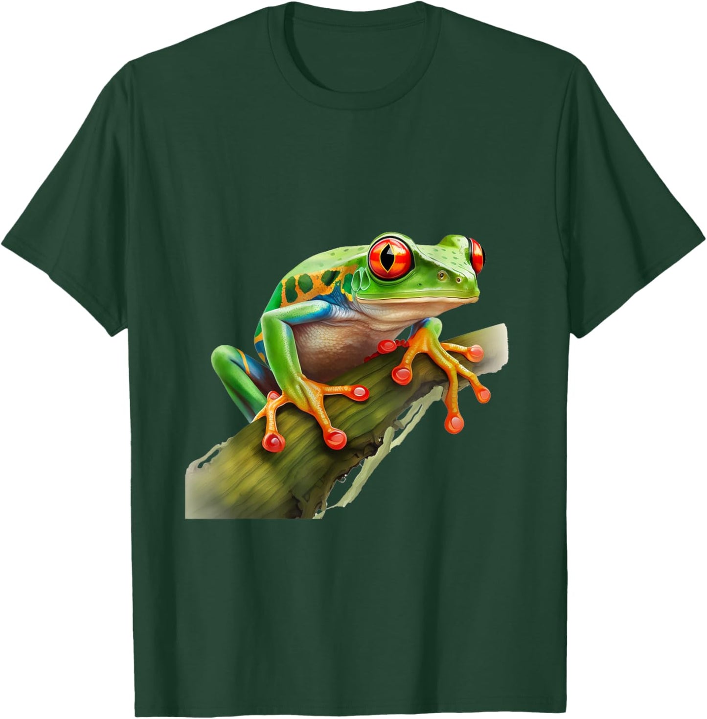 Green Body Frog Rainforest Amphibian Red Eyed Tree Frog T-Shirt - T-Shirt | Forest