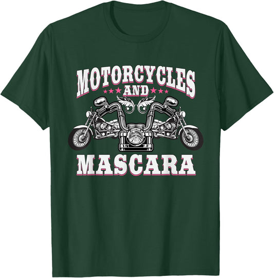 Funny Motorcycle Lover Designs For Girls Women Biker Female T-Shirt - T-Shirt | Forest