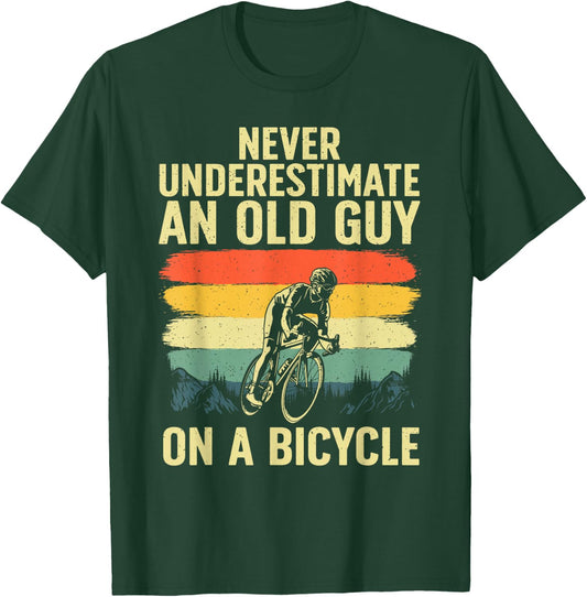 Cool Cycling Art Grandpa Bicycle Riding Cycle Racing T-Shirt - T-Shirt | Forest