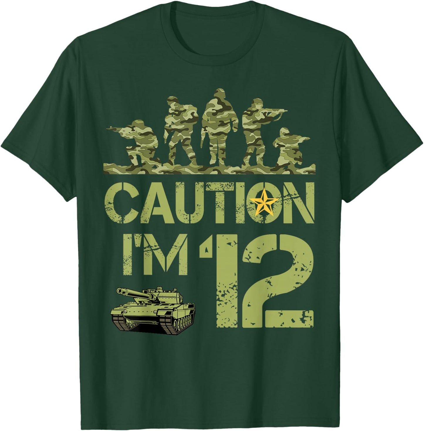 12th Birthday Military I'm 12 Year Old Soldier Camo Birthday T-Shirt - T-Shirt | Forest