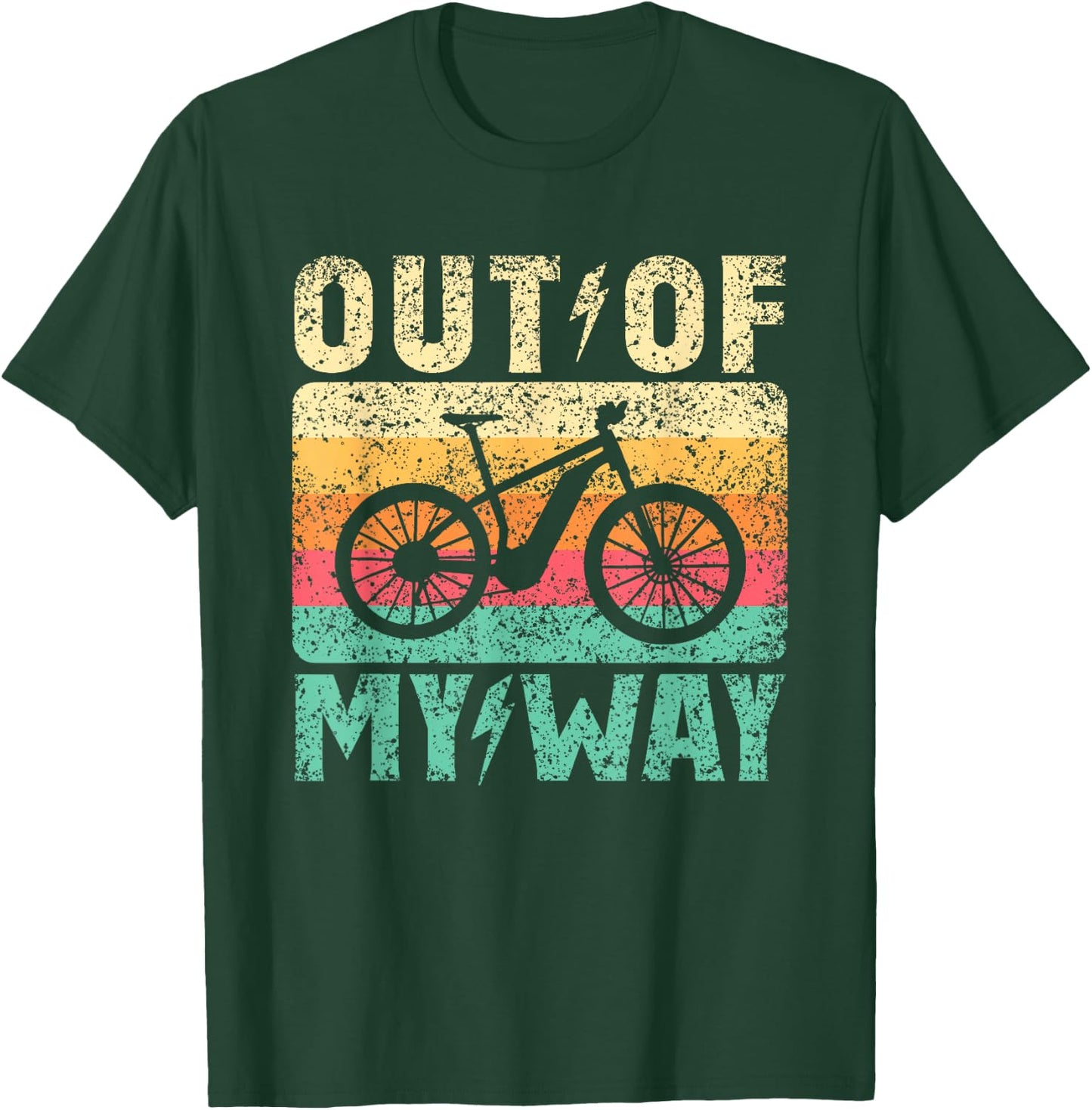 Out of the Way E-Bike Cyclist Cycling Electric Bicycle T-Shirt - T-Shirt | Forest