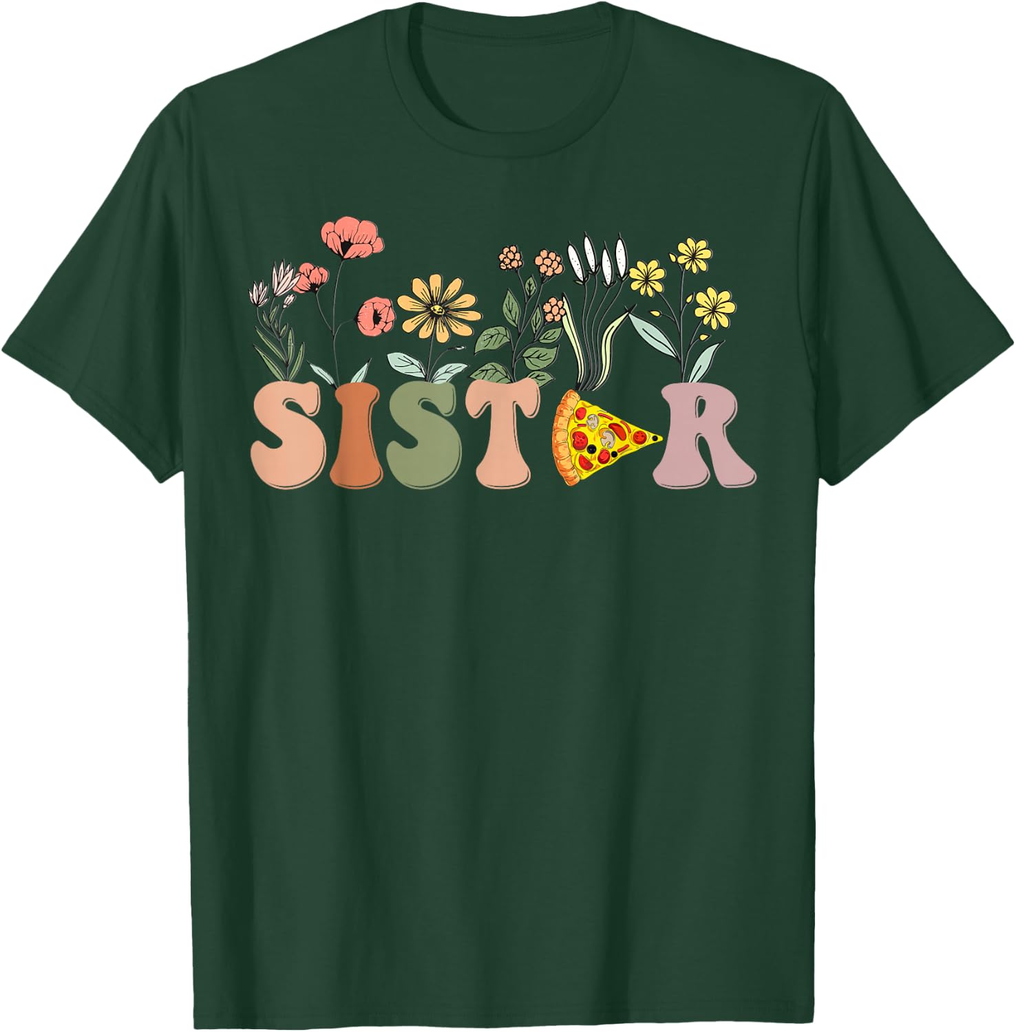 Sister Birthday Pizza Theme Birthday Pizza Lover Party T-Shirt - T-Shirt | Forest