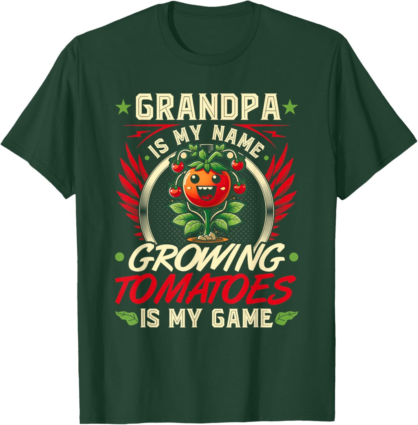 Grandpa Tomato Gardening Quote, Funny Tomato Farmer T-Shirt - T-Shirt | Forest