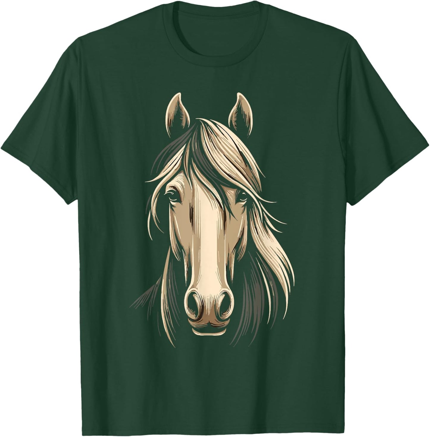 Horse Face Men Women kids Horse Lover T-Shirt - T-Shirt | Forest