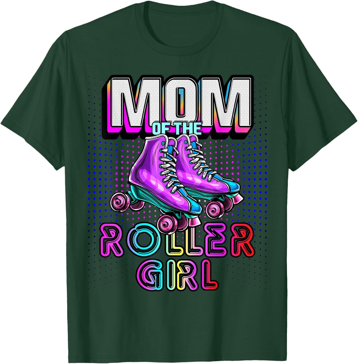 Mom of Roller Girl Roller Skating Birthday Matching Family T-Shirt - T-Shirt | Forest
