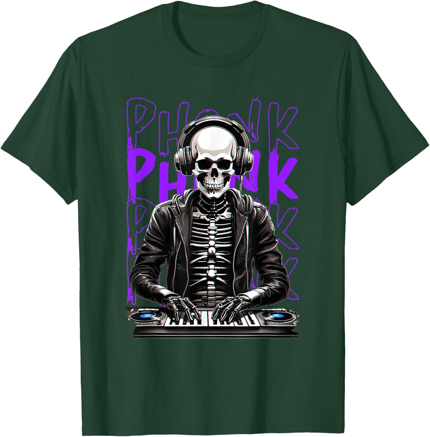 Phonk aesthetic DJ skeleton T-Shirt - T-Shirt | Forest