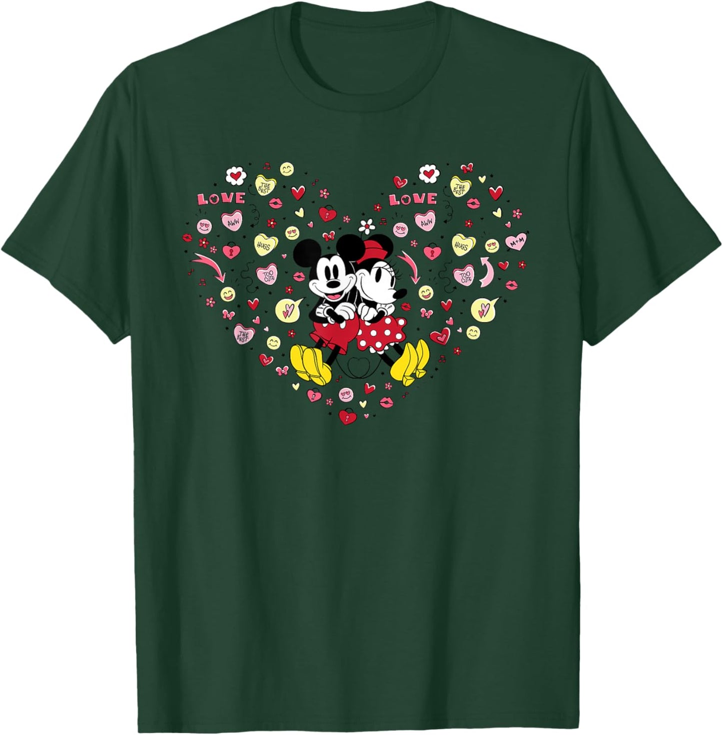 Disney Mickey & Minnie Heart of Love Valentine’s Day Retro T-Shirt - T-Shirt | Forest