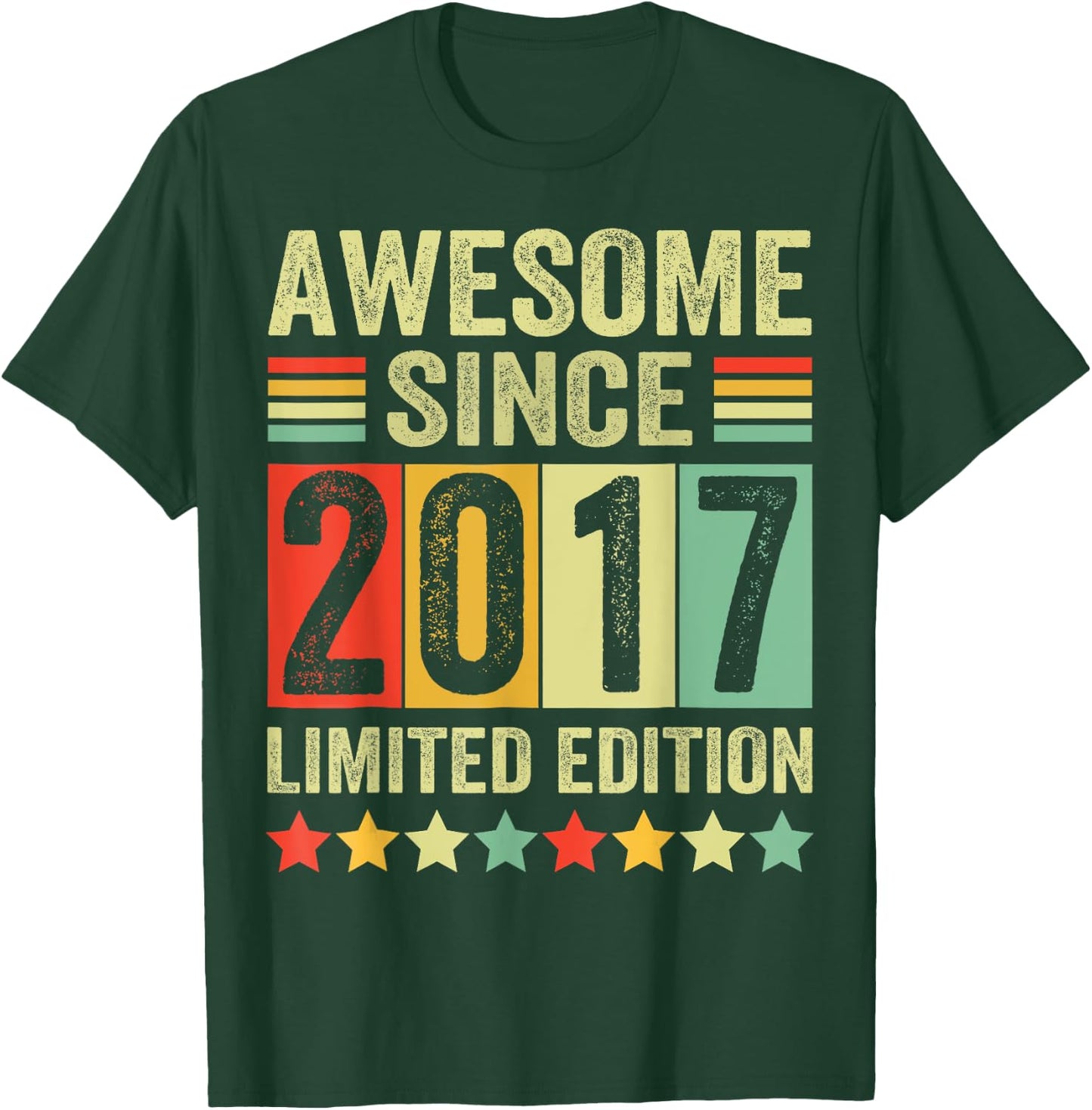 Est 2017 Limited Edition 6th Birthday Gifts 6 Year Old T-Shirt - T-Shirt | Forest