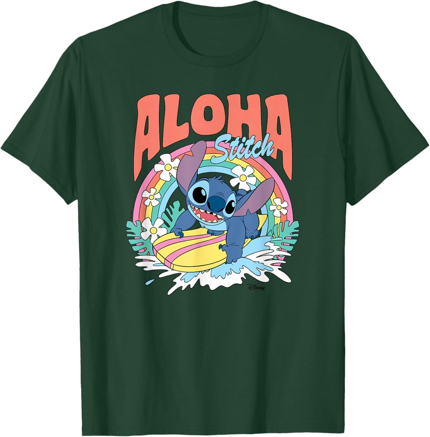 Lilo & Stitch - Stitch Aloha Surfing T-Shirt - T-Shirt | Forest