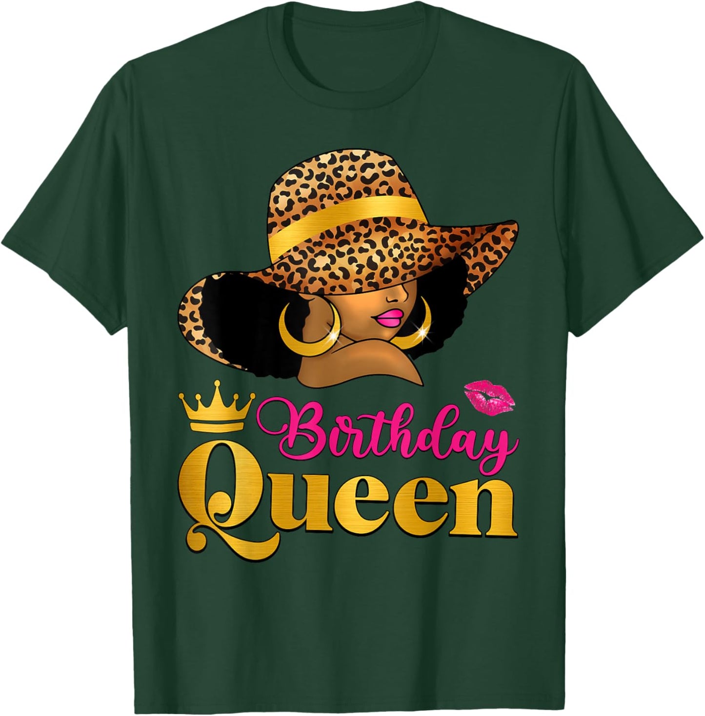 African American Afro Black Women It's My Birthday Queen T-Shirt - T-Shirt | Forest