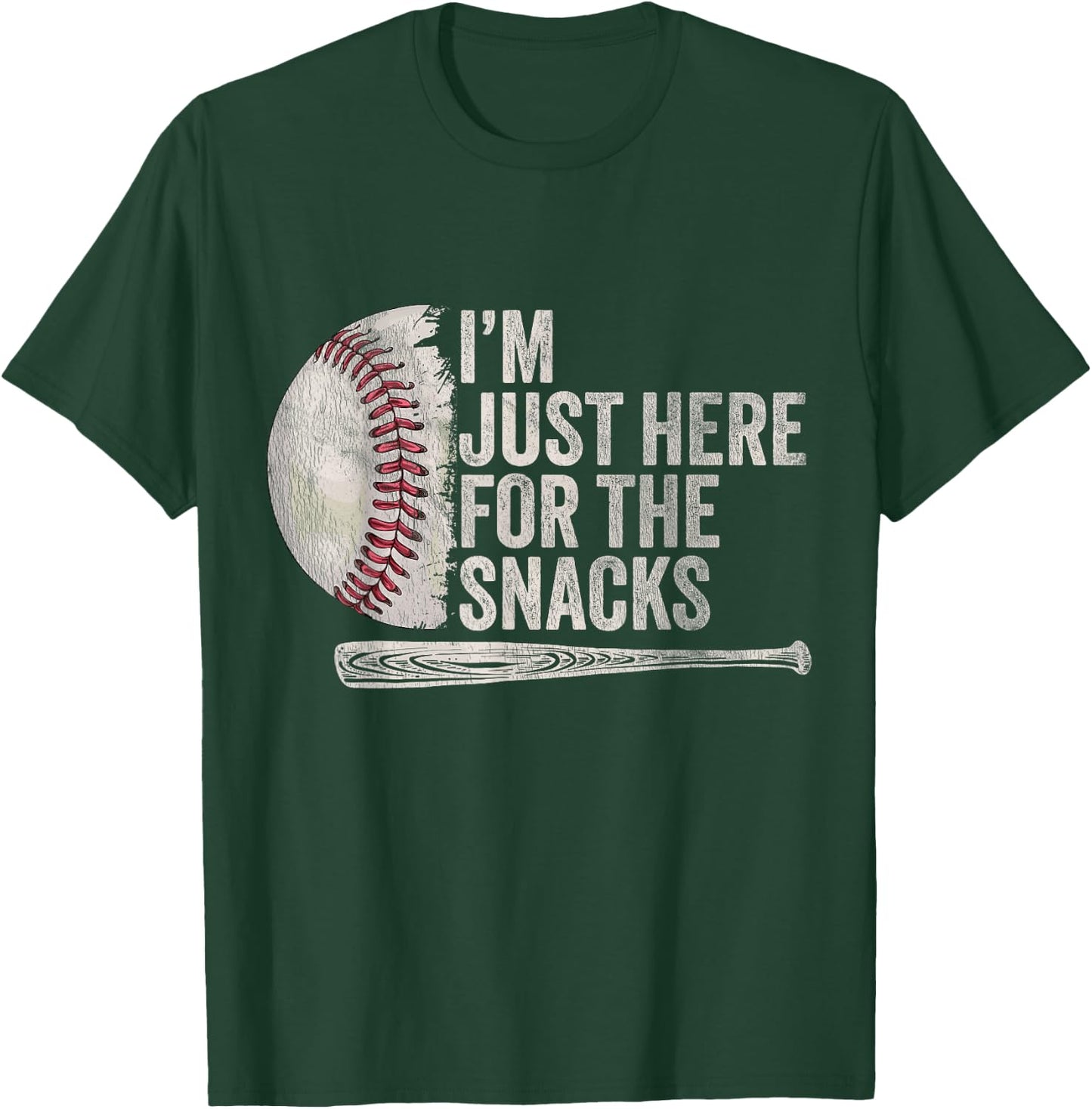 Funny Baseball Player Saying I'm Just Here For The snacks T-Shirt - T-Shirt | Forest