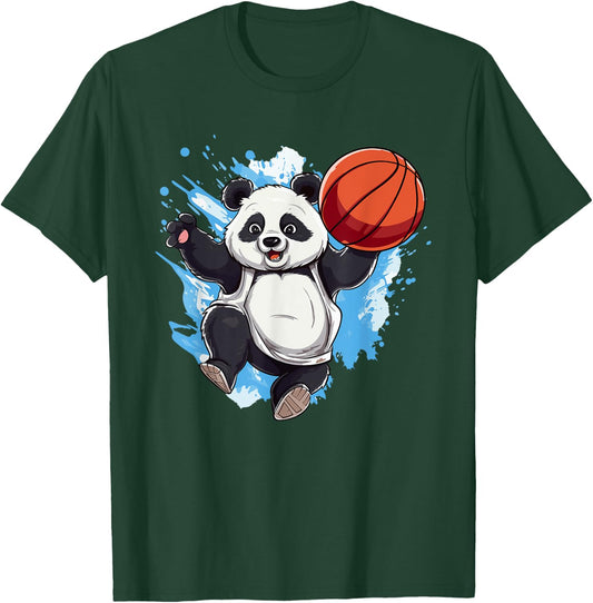 Panda Basketball Player Outfit Slam Dunk Boys T-Shirt - T-Shirt | Forest