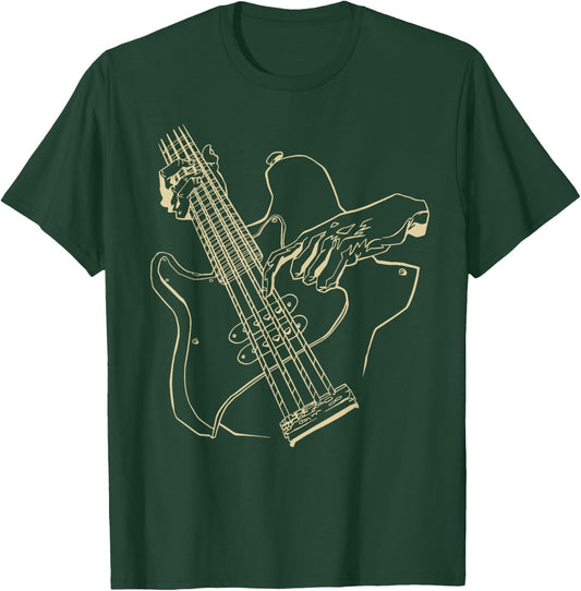 Graphic Bass Guitar Bass Player T-Shirt - T-Shirt | Forest