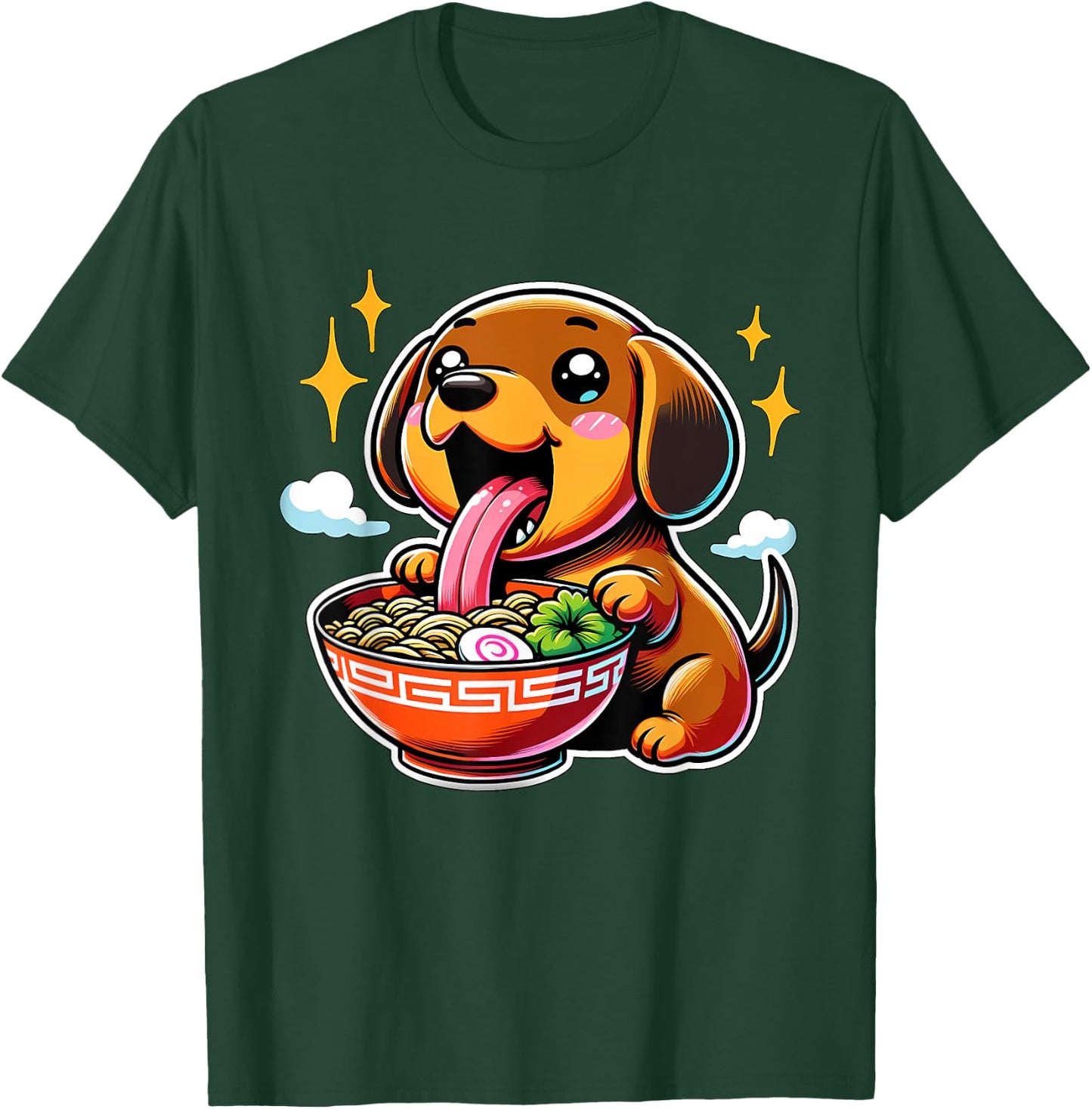 Kawaii Anime Dachshund Dog Ramen T-Shirt - T-Shirt | Forest