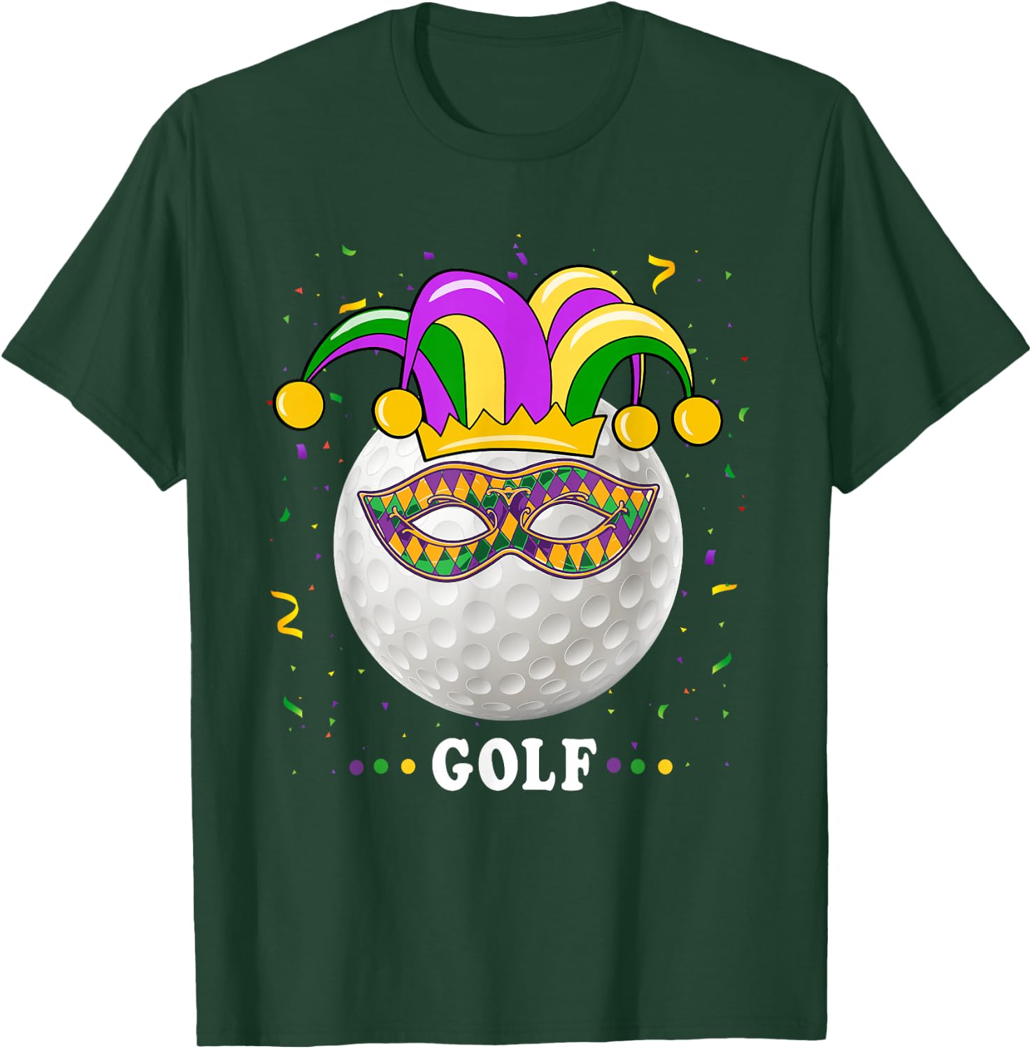 Mardi Gras Golf Costume Mardi Gras Jester Hat Golf Lover T-Shirt - T-Shirt | Forest
