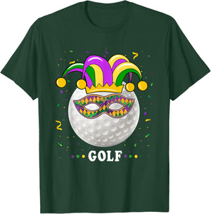 Mardi Gras Golf Costume Mardi Gras Jester Hat Golf Lover T-Shirt - T-Shirt | Forest