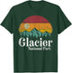 Glacier National Park Mountains Retro Hiking Camping Gift T-Shirt - T-Shirt | Forest