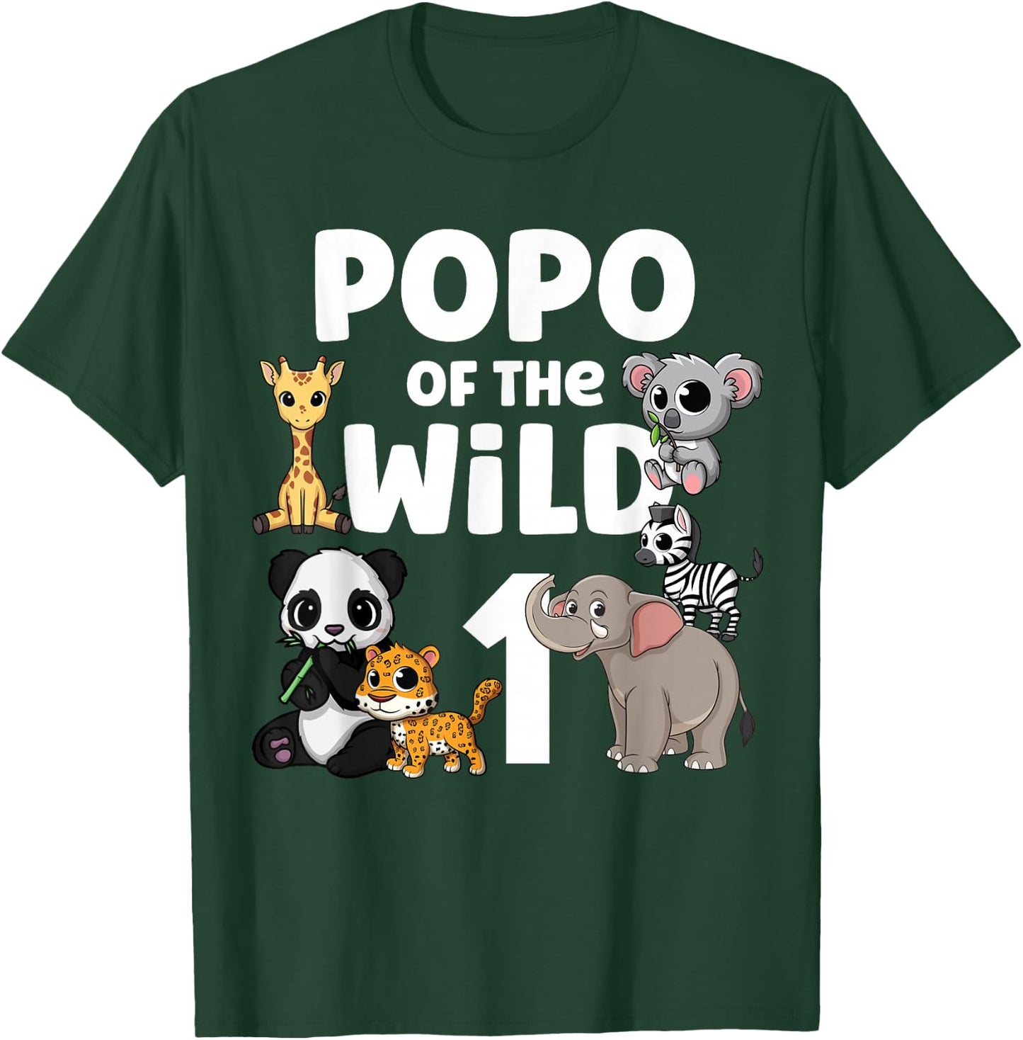Popo of the Wild One Zoo Birthday Party Safari Jungle Animal T-Shirt - T-Shirt | Forest
